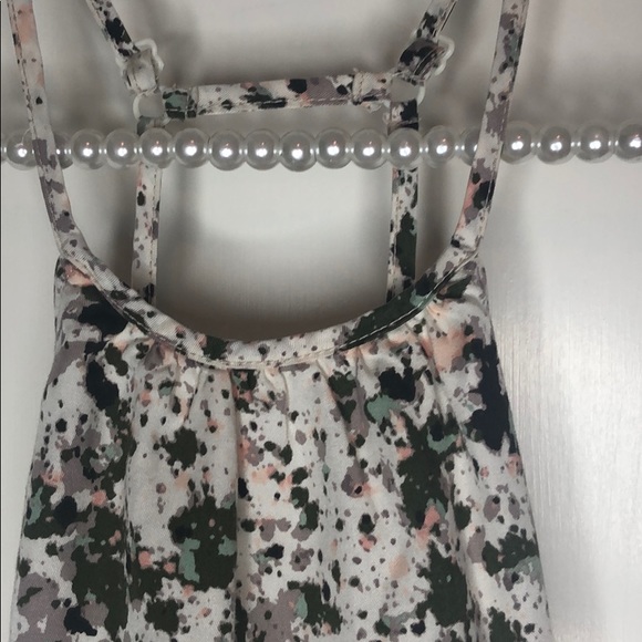 Treasure & Bond Girls Beige Green Splatter Dress M - Picture 2 of 6